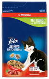 Двойная Вкуснятина сухой корм для взрослых кошек с мясом купить в Москве