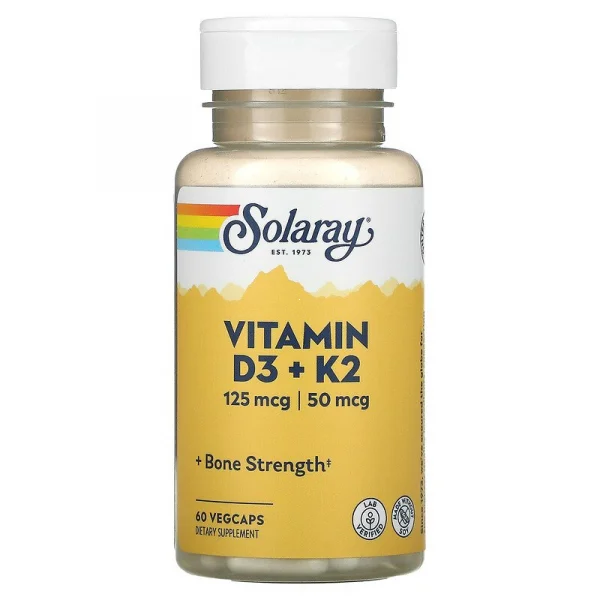 Solaray Vitamin D3 + K2 (5000 IU D3 + 50 mcg MK-7) 60 капс. купить в Москве Solaray Vitamin D3 + K2 (5000 IU D3 + 50 mcg MK-7) 60 капс. купить в Москве